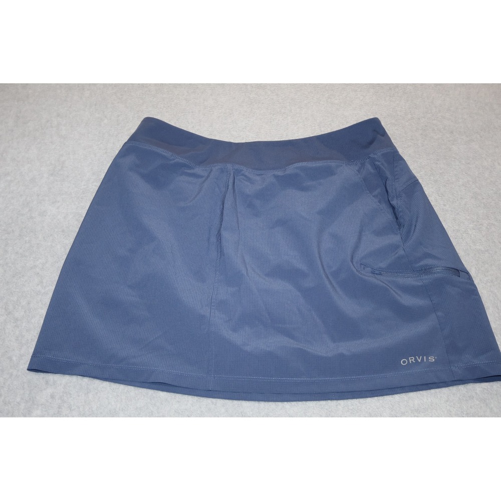 Orvis Lined Skort Skirt Shorts Women Large Blue Active Outdoor Hiking Athletic